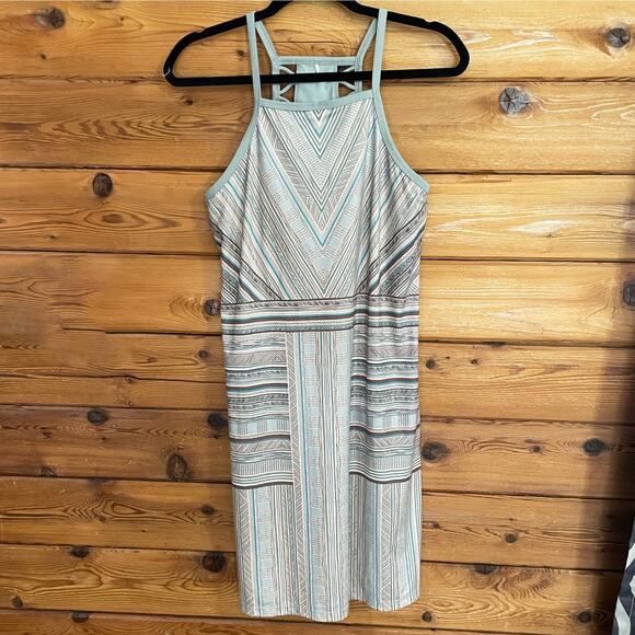 Prana Ardor Dress Aqua Halter Built in Bra Size Medium - Picture 1 of 7